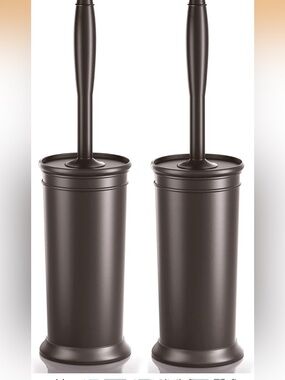 Amazon Bronze Toilet Brush and Covered Holder Set